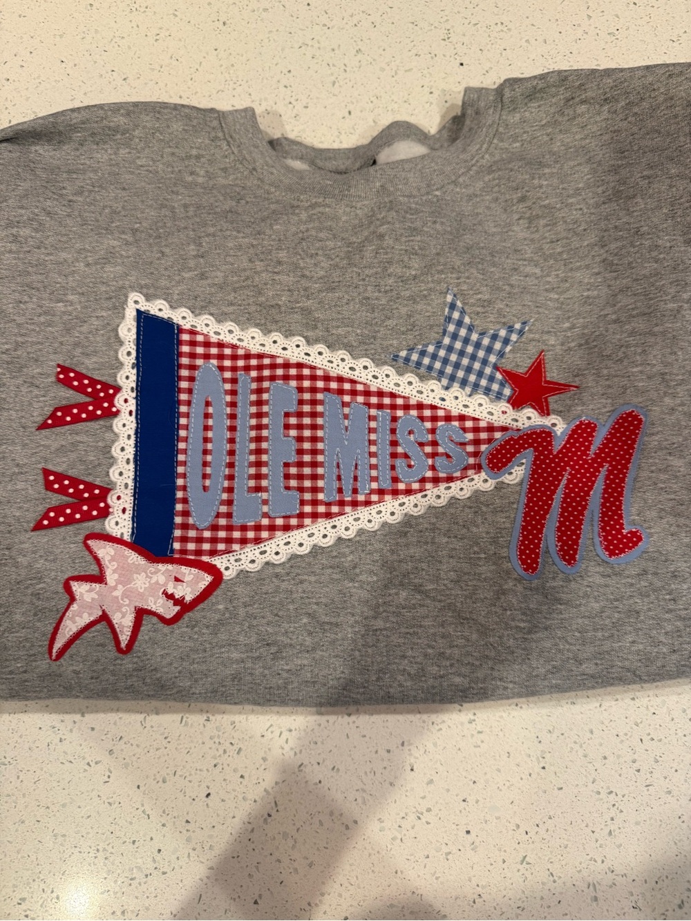ONE OF A KIND NEW Gildan Crewneck Sweatshirt with Red and Blue Ole Miss
